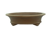 Vaso per bonsai ovale in gres 31x24x7 cm - GL68b