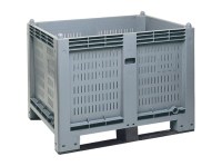 Cargopallet 600 PLUS grigio ATX con pareti grigliate e 2 travette, 1200x800xh850