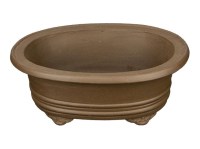 Vaso per bonsai ovale in gres 15x12x5,5 cm - XM001