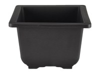 Vaso Cinese quadrato in plastica nera per bonsai e cactus 10,5x10,5x9 cm - PL13HV