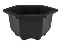 Vaso Cinese esagonale in plastica nera per bonsai e cactus 20,5x20,5x13 cm - PL25V