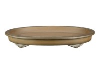 Sottovaso per bonsai ovale in gres 36x25x2,5 cm - SM021