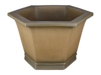 Vaso per bonsai esagonale in gres 27,5x27,5x21 cm - SM075a