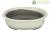 Morrisan Japanese bonsai pot oval in white glazed stoneware 18x15x6 cm - B21-22b