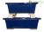 Rectangular Morrisan Japanese bonsai pots in blue glazed stoneware (Set of 2 pieces) - B05-18