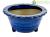 Vaso per bonsai Giapponese Morrisan rotondo in gres smaltato blu 10,5x10,5x6 cm - B04-13b