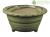 Vaso per bonsai Giapponese Morrisan rotondo in gres smaltato verde 10,5x10,5x6 cm - B04-15b