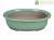 Morrisan Japanese bonsai pot oval in green glazed stoneware 15x12x5.5 cm - B21-23c