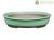 Morrisan Japanese bonsai pot oval in green glazed stoneware 34x29.5x8 cm - B22-39b