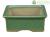 Rectangular Morrisan Japanese bonsai pot in green glazed stoneware 9x7x3.5 cm - B02-8-3D