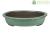 Green glazed stoneware oval bonsai pots (Set of 3 pieces) - 2827