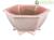 Pink glazed stoneware hexagonal bonsai pot 10x10x5 cm - YP7