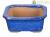 Blue glazed stoneware rectangular bonsai pot 7.5x6x3.5 cm - SF29