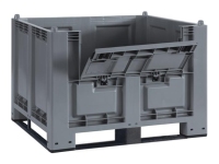 Cargopallet 600 PLUS gray ATX with door and 4 beams, 1200x800xh850